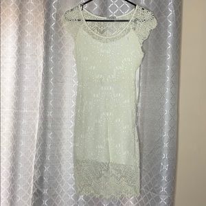 Ci Sono cream lace tight mini dress